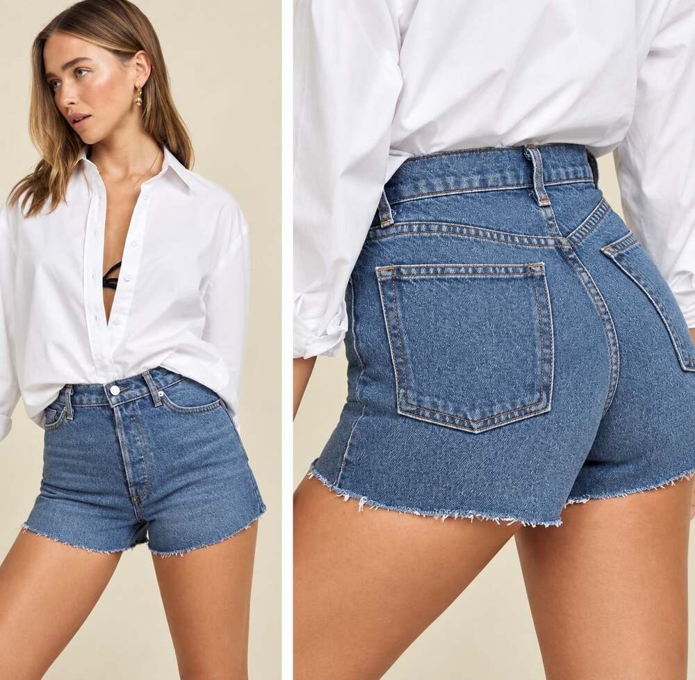 Reformation Dixie High rise Jean Shorts in Iskar Medium Wash Size 26